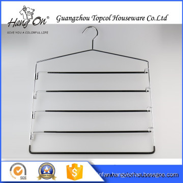 Multifunctional Green Colored Wire Hanger , Curving Angled Coated Metal Wire Hanger